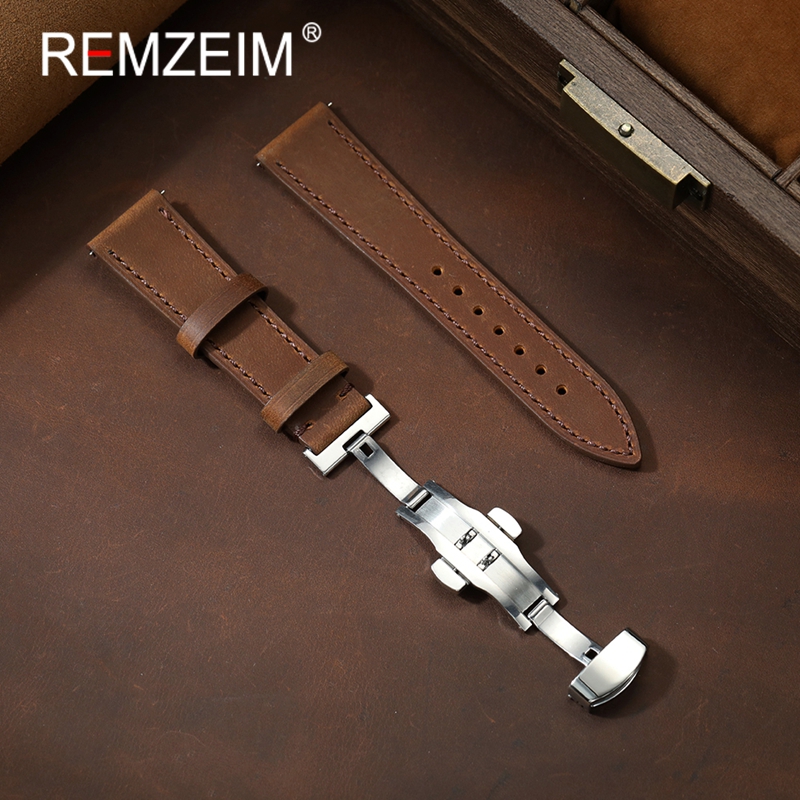 Smartwatch Vintage Watches For Women - Hommes femmes unisexe Crazy Horse cuir