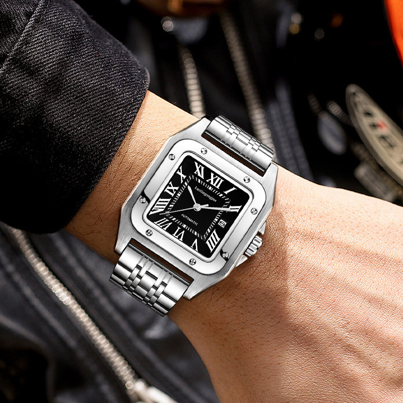 Cartier Watch Santos - Montre mécanique automatique carrée de luxe
