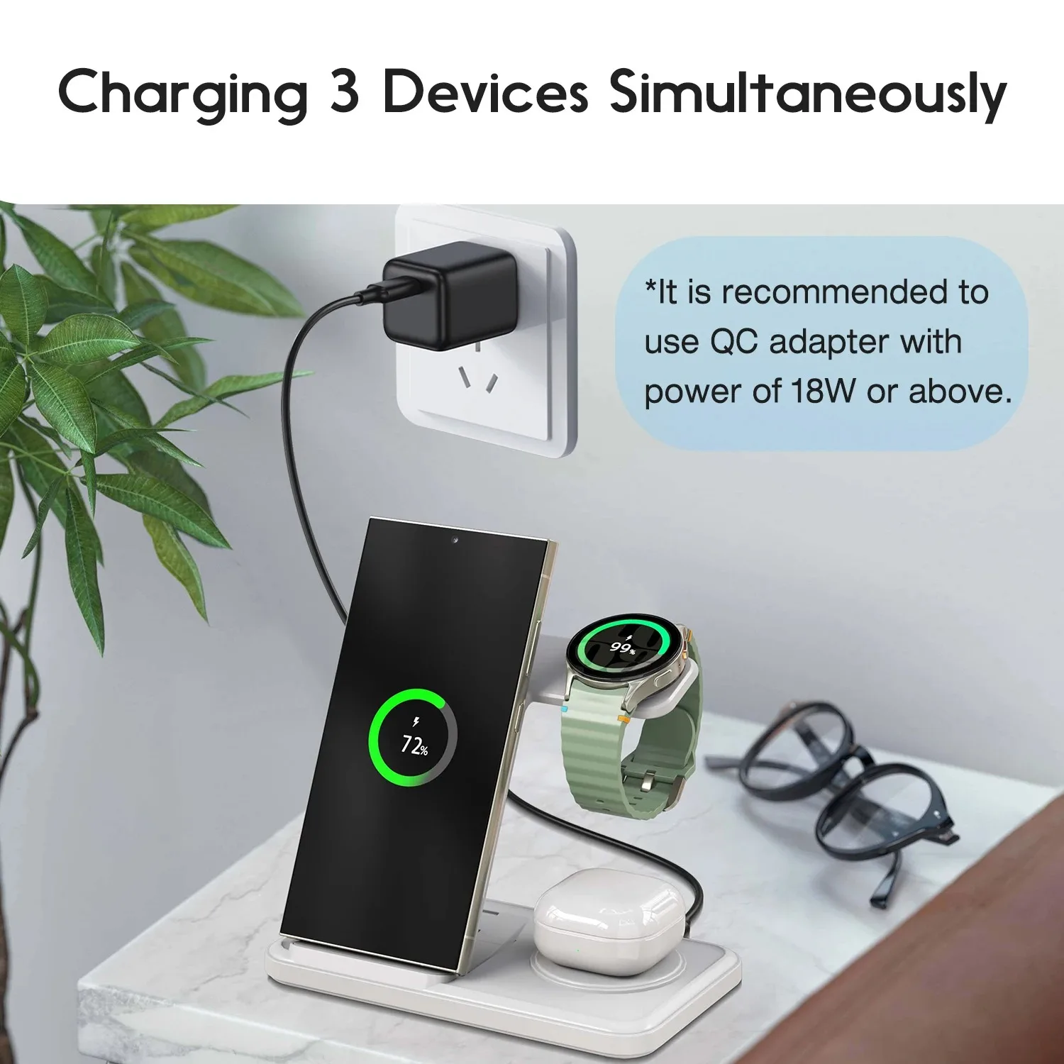 Station de chargeur sans fil 3 - Watch 7 Smartwatch Iphone avis et prix